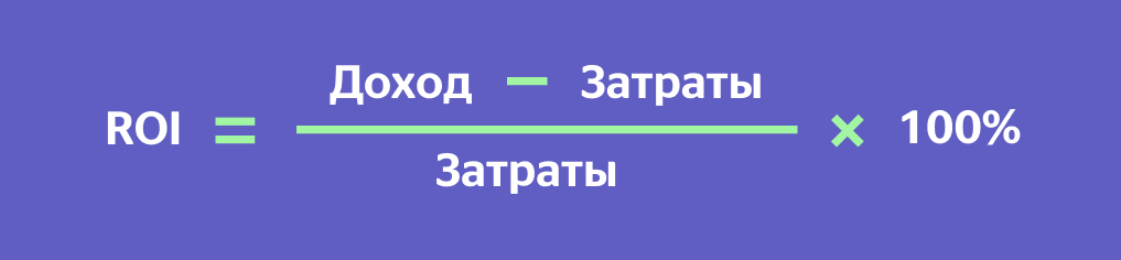 Формула расчета ROI