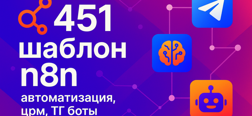 451 шаблон n8n: автоматизация, црм, ТГ боты и ИИ-агенты 451 шаблон n8n: автоматизация, црм, ТГ боты и ИИ-агенты