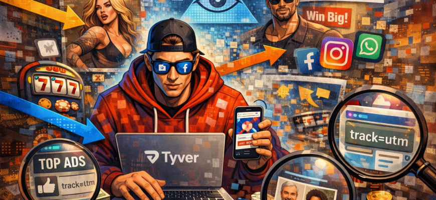 Tyver спай сервис: как нашли нутра-связку IT с ROI 84% за 14 дней Как наблюдать за рекламой конкурентов и копировать их связки: гайд по спаингу в Tyver