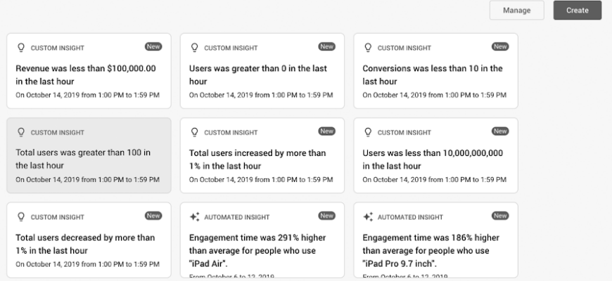 Custom insights в GA4