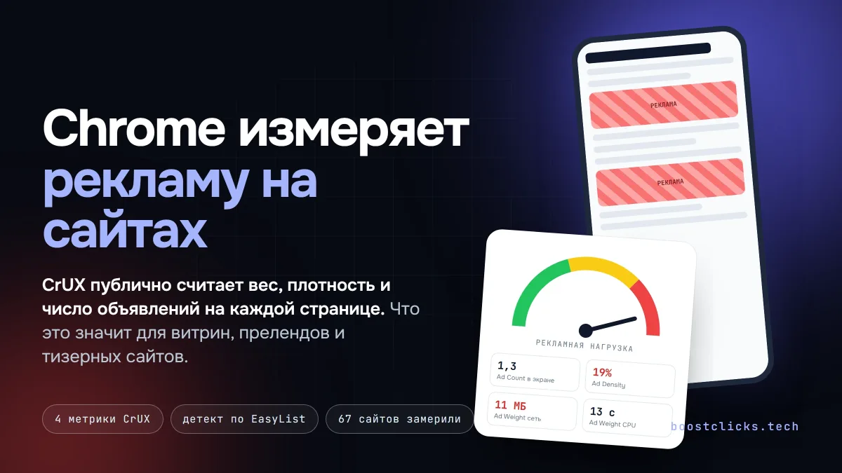 Chrome измеряет рекламную нагрузку страниц: новые метрики CrUX Chrome измеряет рекламную нагрузку страниц: новые метрики CrUX