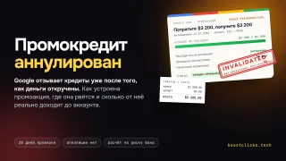 Google аннулирует промокредиты после спенда: как устроена промоакция и сколько от неё доходит до аккаунта