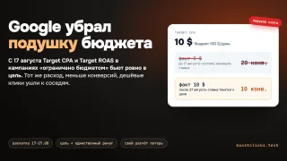 Google убрал подушку бюджета: что изменилось в ставках с 17 августа 2026