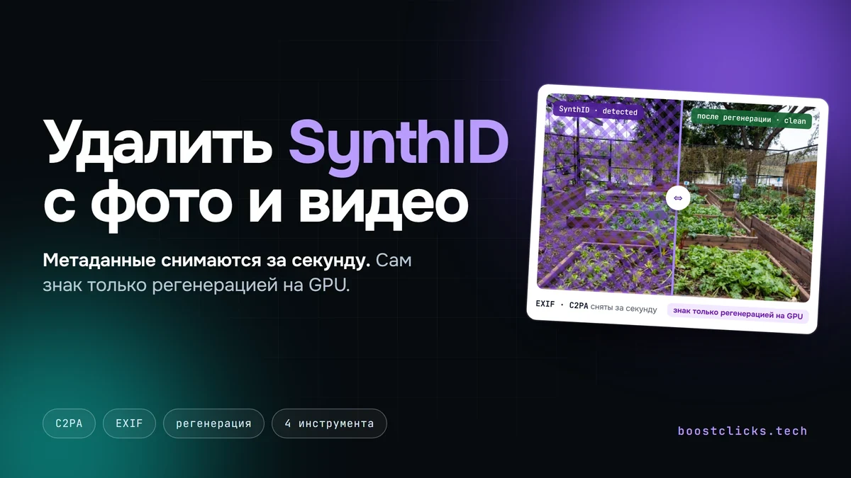 Как удалить SynthID с фото и видео: разбор 4 инструментов